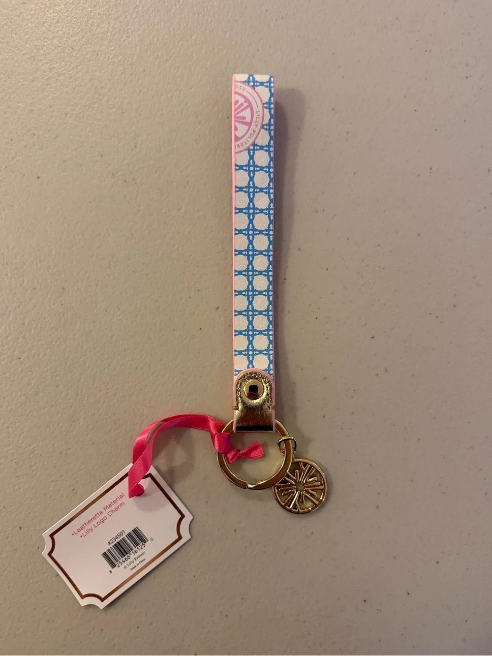 Lilly Pulitzer Strap Keychain in ‘Frenchie Blue Caning’ - *NWT*